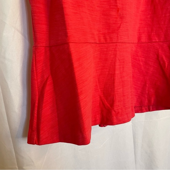 J CREW Women’s Bright Pink Salmon Sleeveless Peplum Fit Flare Blouse Medium - Picture 4 of 11